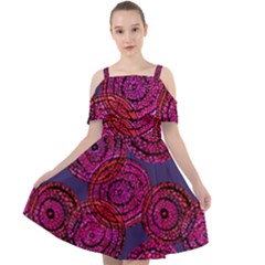 Unusual Circles  Abstraction Cut Out Shoulders Chiffon Dress by SychEva