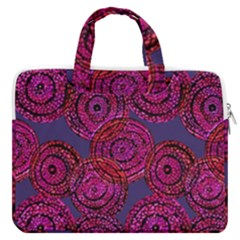 Unusual Circles  Abstraction Macbook Pro Double Pocket Laptop Bag (large) by SychEva