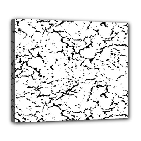 Black And White Grunge Abstract Print Deluxe Canvas 24  X 20  (stretched)