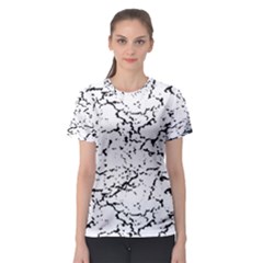 Black And White Grunge Abstract Print Women s Sport Mesh Tee