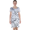 Black And White Grunge Abstract Print Short Sleeve Nightdress View1