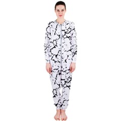 Black And White Grunge Abstract Print Onepiece Jumpsuit (ladies)  by dflcprintsclothing