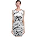 Black And White Grunge Abstract Print Classic Sleeveless Midi Dress View1