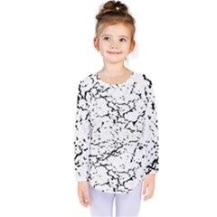 Black And White Grunge Abstract Print Kids  Long Sleeve Tee