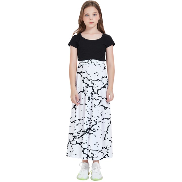 Black And White Grunge Abstract Print Kids  Skirt