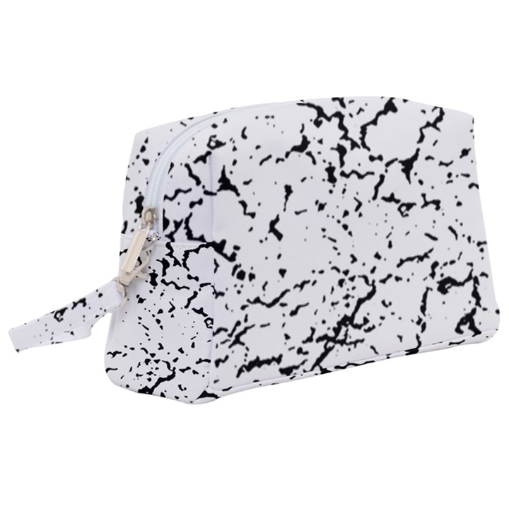 Black And White Grunge Abstract Print Wristlet Pouch Bag (Large)