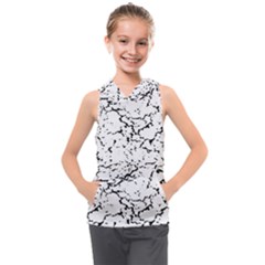 Black And White Grunge Abstract Print Kids  Sleeveless Hoodie by dflcprintsclothing