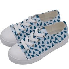 Cute Minimalistic Pattern With Blue Birds In  Scandinavian Style Kids  Low Top Canvas Sneakers by EvgeniiaBychkova