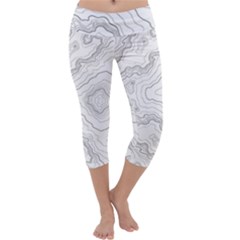 Topography Map Capri Yoga Leggings by goljakoff