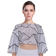 Mountains Tie Back Butterfly Sleeve Chiffon Top by goljakoff