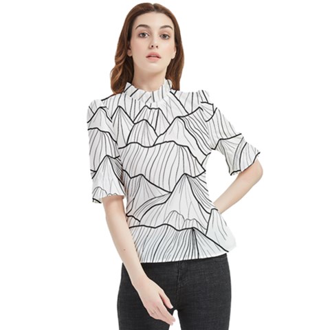 Mountains Frill Neck Blouse by goljakoff