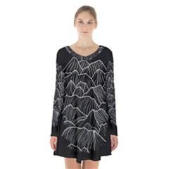 Black Mountain Long Sleeve Velvet V-neck Dress by goljakoff