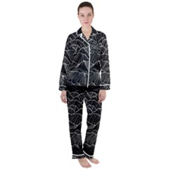 Black Mountain Satin Long Sleeve Pajamas Set by goljakoff