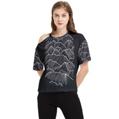 Black Mountain One Shoulder Cut Out Tee by goljakoff