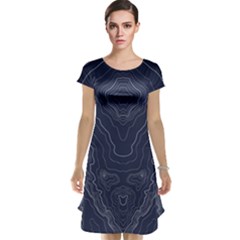 Blue Topography Cap Sleeve Nightdress by goljakoff