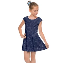 Blue Topography Kids  Cap Sleeve Dress by goljakoff