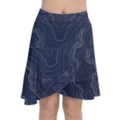 Blue Topography Chiffon Wrap Front Skirt by goljakoff