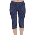 Blue Topography Velvet Capri Leggings  View1