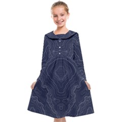 Blue Topography Kids  Midi Sailor Dress by goljakoff