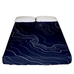 Topography Map Fitted Sheet (queen Size) by goljakoff