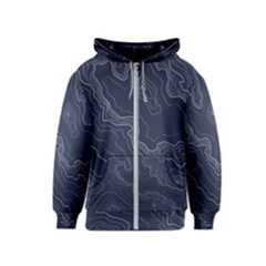 Topography Map Kids  Zipper Hoodie by goljakoff