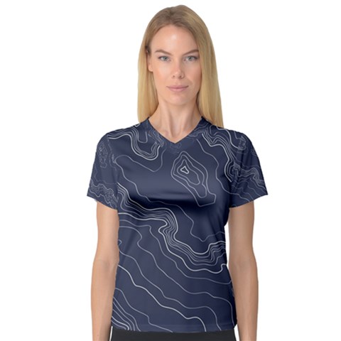 Topography Map V-neck Sport Mesh Tee by goljakoff