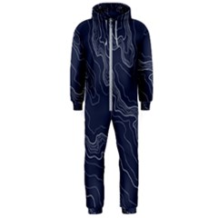 Topography Map Hooded Jumpsuit (men)  by goljakoff