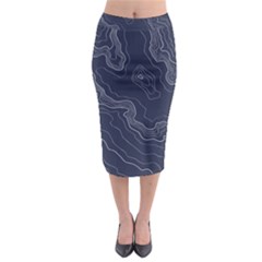 Topography Map Midi Pencil Skirt by goljakoff