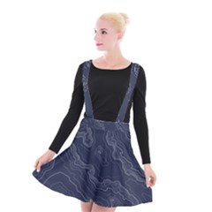 Topography Map Suspender Skater Skirt by goljakoff