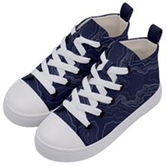 Topography Map Kids  Mid-top Canvas Sneakers by goljakoff