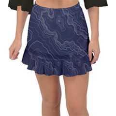 Topography Map Fishtail Mini Chiffon Skirt by goljakoff