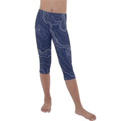 Topography Map Kids  Lightweight Velour Capri Leggings  by goljakoff