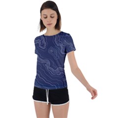 Topography Map Back Circle Cutout Sports Tee by goljakoff