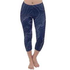 Topography Map Capri Winter Leggings  by goljakoff