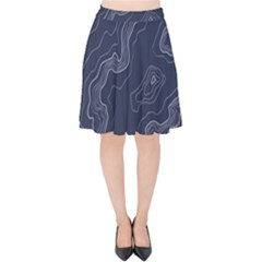 Topography Map Velvet High Waist Skirt by goljakoff