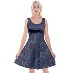 Topography Map Reversible Velvet Sleeveless Dress by goljakoff