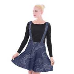 Topography Map Suspender Skater Skirt by goljakoff