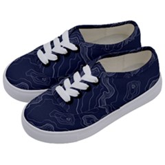 Topography Map Kids  Classic Low Top Sneakers by goljakoff