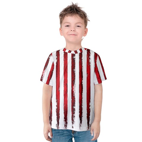 Red Stripes Kids  Cotton Tee by goljakoff