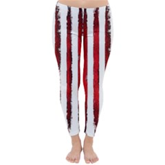 Red Stripes Classic Winter Leggings by goljakoff