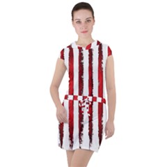 Red Stripes Drawstring Hooded Dress by goljakoff