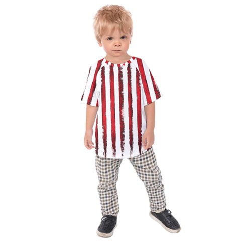 Red Stripes Kids  Raglan Tee by goljakoff