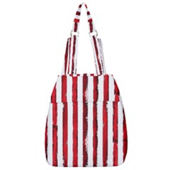 Red Stripes Center Zip Backpack by goljakoff