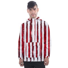 Red Stripes Men s Front Pocket Pullover Windbreaker by goljakoff