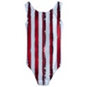 Red stripes Kids  Cut-Out Back One Piece Swimsuit View1