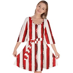 Red Stripes Velour Kimono Dress by goljakoff