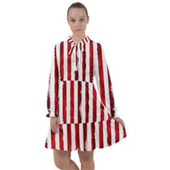 Red Stripes All Frills Chiffon Dress by goljakoff