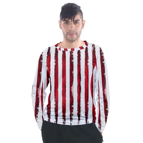 Red Stripes Men s Long Sleeve Raglan Tee by goljakoff