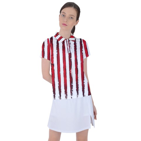 Red Stripes Women s Polo Tee by goljakoff