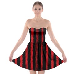 Red Lines Strapless Bra Top Dress by goljakoff